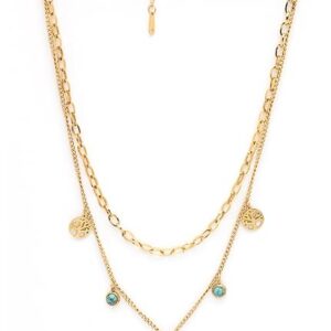 Scintillare By Sukkhi Stylish Stainless Steel Double Chain Necklace Jewellery for Women & Girls|Anti Tarnish Jewellery|Gifts for Wife Girlfriend Mother